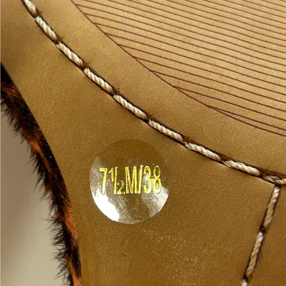 Vince Camuto NWOT Lauralie Real Cow Hair Fur Pump Sandals Leopard Size 7.5 - Picture 13 of 15